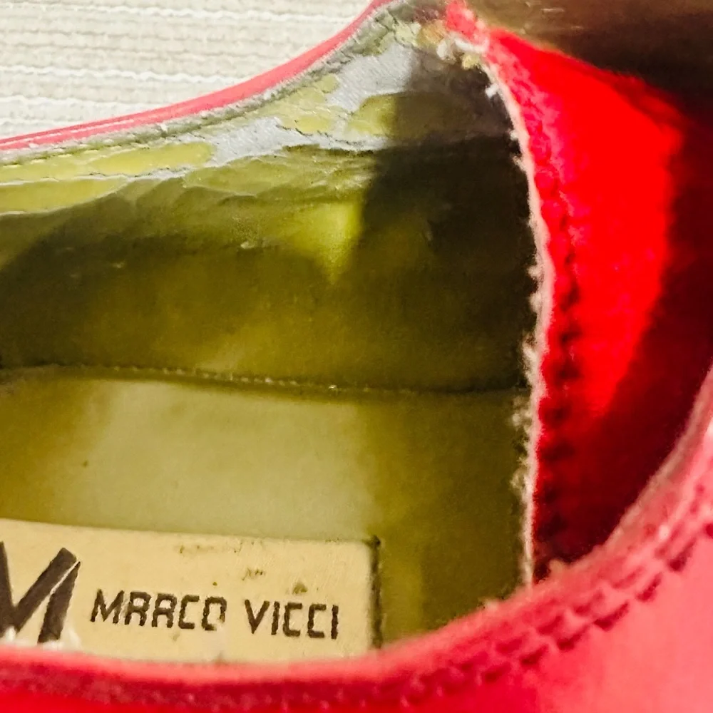 MARCO VICCI ‎ Red Leather Lace Up Men’s Size 10,5 M Dress Shoe